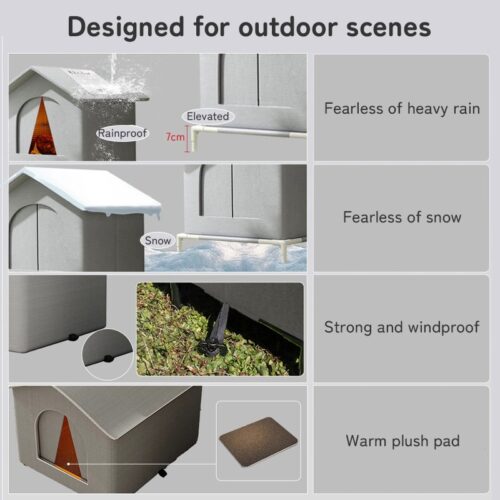 Insulated Weatherproof Outdoor Cat Shelter
